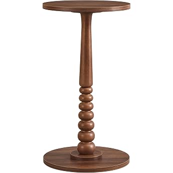 Vasagle Round Side Table Small Sofa Table Solid Wood Leg