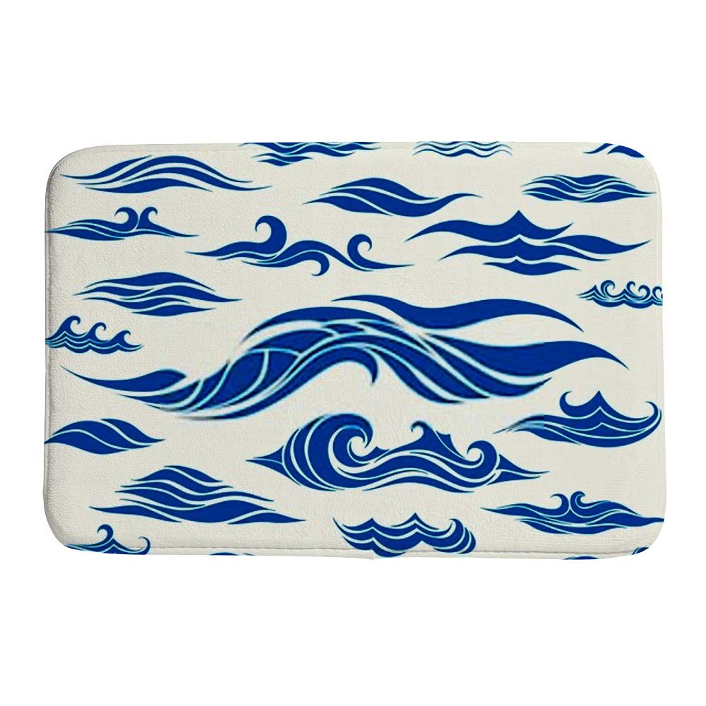 Tapis de bain antidérapant grand format en polaire corail douce bleu ciel