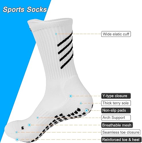 Miniatura 2 de GOGOGOAL Calcetines deportivos antideslizantes para hombres y mujeres, calcetines de fútbol con agarre, calcetines de entrenamiento deportivo,