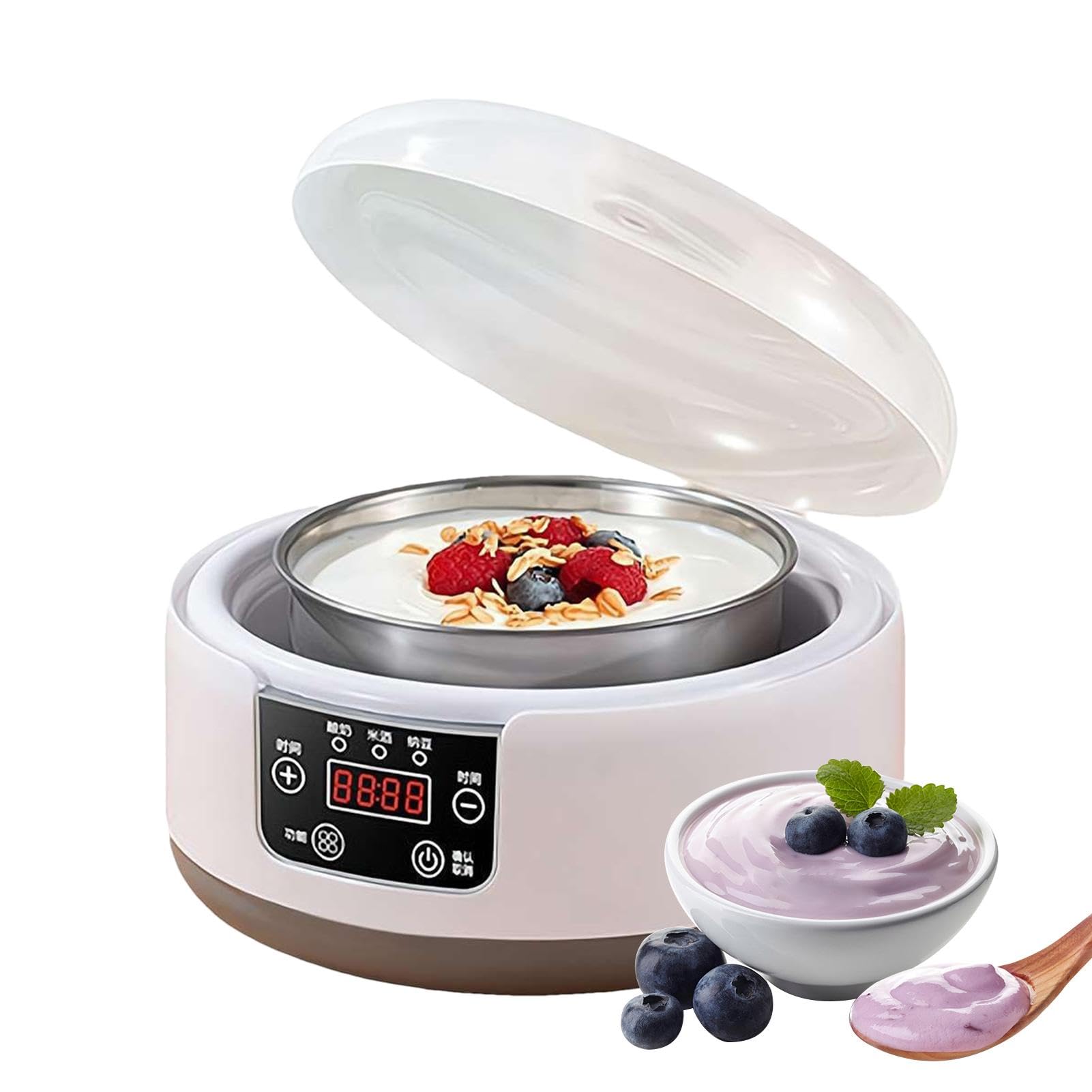 Yogurt Maker Machine - Automatic Multi-Function Yogurt Maker, Stainless Steel Inner Pot | Constant Temperature Control, Kitchen Appliance For Men And Women, Efficient Yogurt Production, Home Use