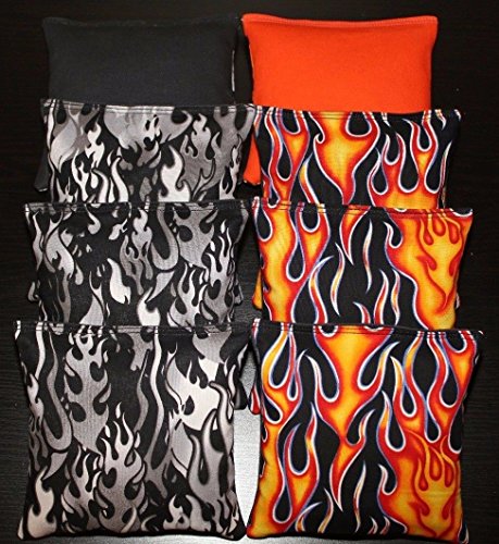 Cornhole Bean Bags Harley Flames Motorcycle Biker 8 ACA Baggo Toss Party Bags