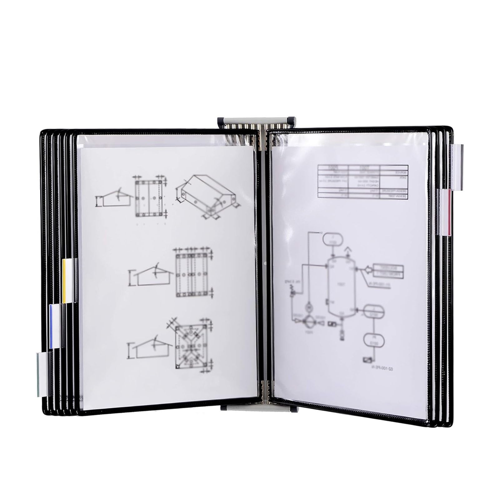 JOUFNING Wall Mount Reference Organizer - Desktop Flip Display Folder, 20-Page Double-Sided Display, Letter Size, Deluxe Catalog Display Rack, for Office Storage A4 Documents