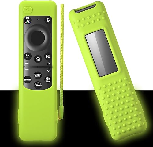 2023 Samsung Smart TV Solar Remote BN59-01432 BN59-01436B BN59-01392B TM2360E TM2360F Silicone Protective Cover with Lanyard(Luminous Green)