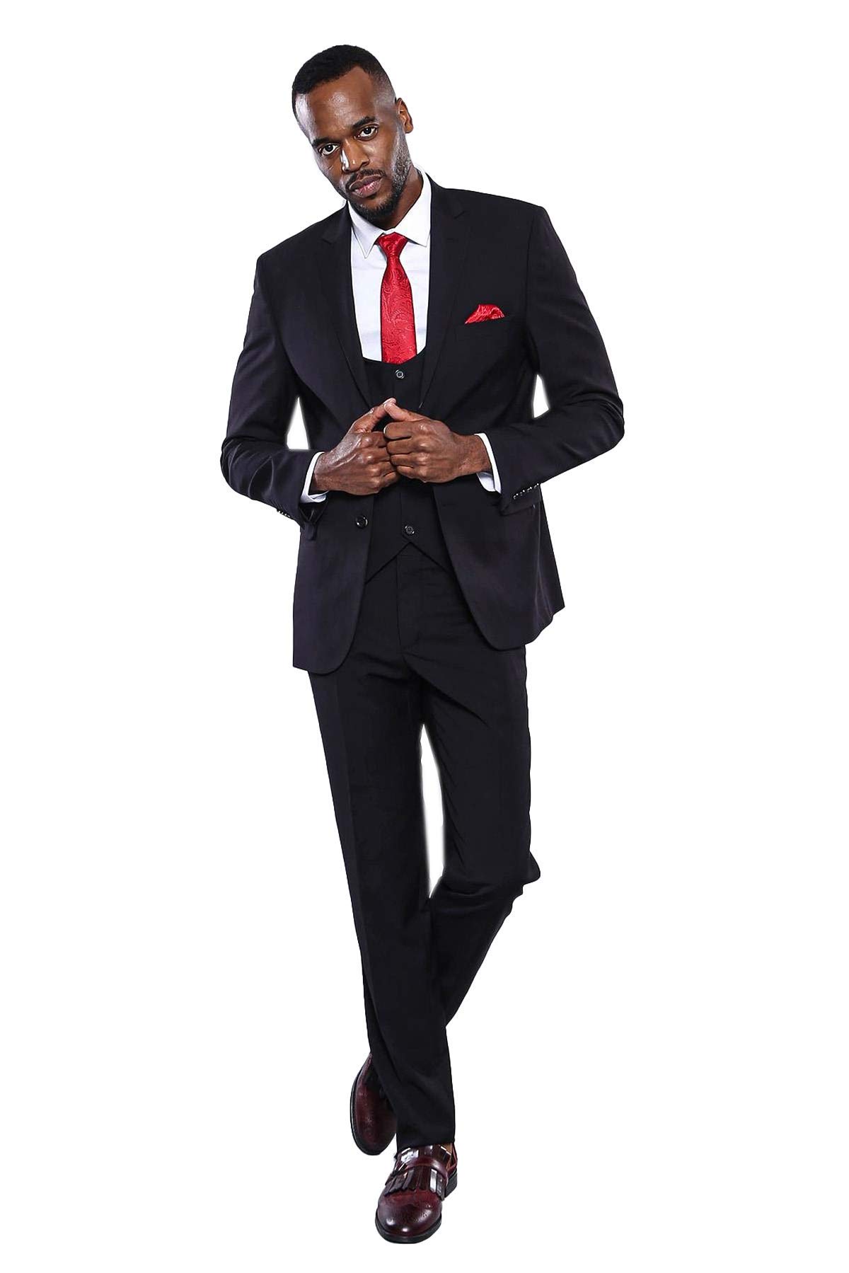 Costume noir slim fit 3 pièces pour un mariage chic ou une soirée - 7