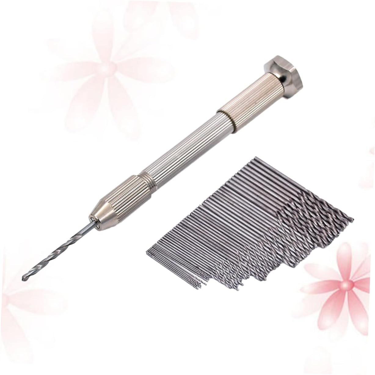 jojofuny Pin Vise Tool Hand Drill 51 Piece Set Single Ended Hand Drill and Wire Gauge Bit Holder