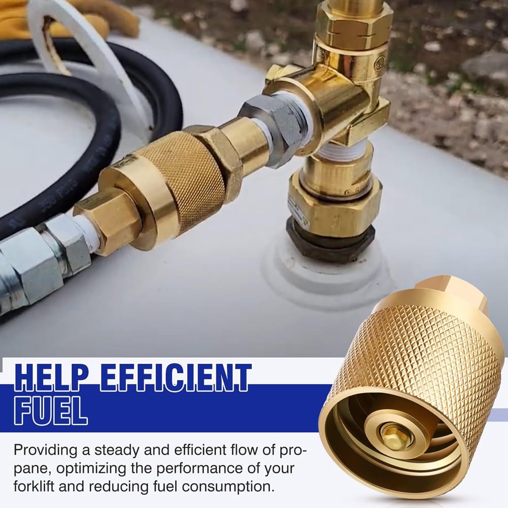 Wuden 2 Pack Forklift Connector Female 7141F, Propane Tank Adapter, 1-1/4Inch Inlet X 1/4Inch NPT Outlet with 4 Rubber O Rings