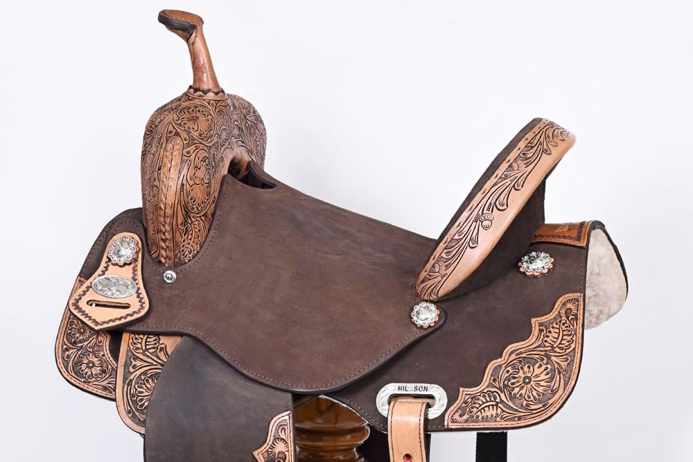 HILASON Western Horse Saddle Flex Tree American Leather Trail Barrel | for Horses