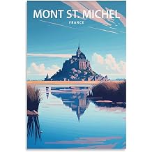 Mont St Michel France Vintage Travel Posters Landscape Wall Art Picture Print Canvas Art Poster Modern Family Bedroom Decor Posters 24x36inch60x90cm