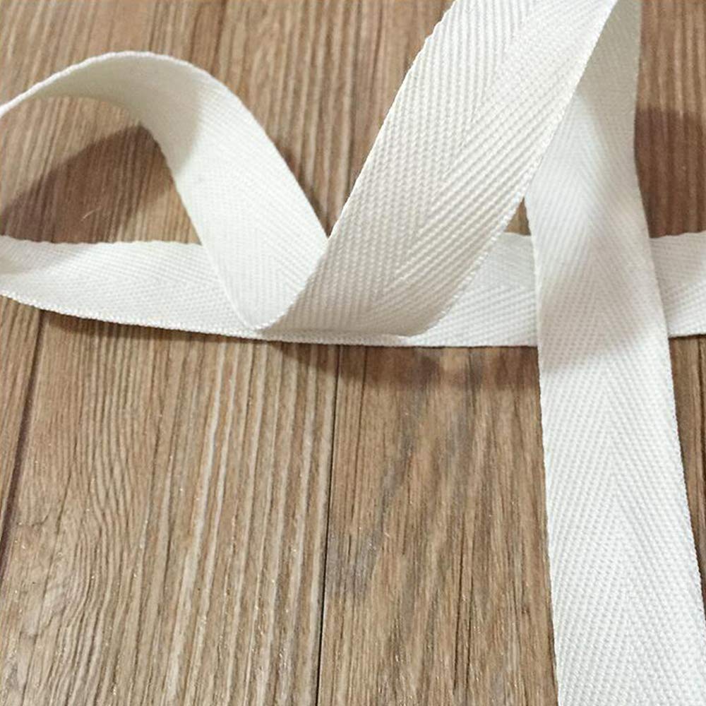 Cinta de sarga de algodón natural, 50 yardas, 1/2 pulgada, cinta de bies, espiguilla, cinta de cincha para delantal, costura, costura, costura y manualidades