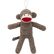 Cozy Buddy Sock Monkey Dog Toy, Plush Dog Toy for Light Chewers, Soft Cuddle Companion for Small & Medium Dogs, Indoor Toss Fetch & Comfort Play.Chew Level 1