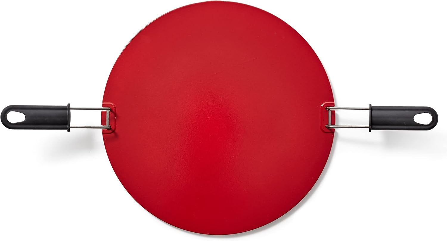 Pizza Grill 16" Non-Stick Ceramic Stone for Grill and Oven with Handles For Quick Serving Dishwasher Safe by Easylife Tech (16 Inch)