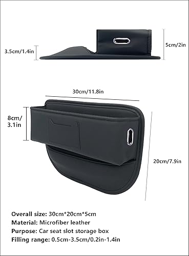 Miniatura 2 de Organizador de espacio para asiento de automóvil, accesorios de automóvil para evitar caídas y almacenamiento, caja de almacenamiento lateral de