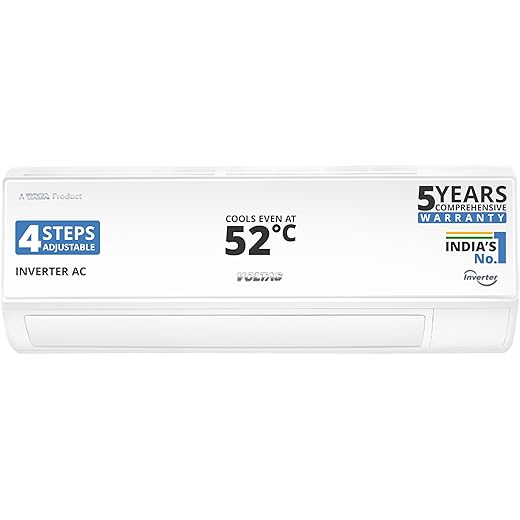 Voltas 1.5 ton 3 Star, Inverter Split AC (Copper, 4-in-1 Adjustable Mode, Anti-dust Filter,183V Vectra CAW, White)