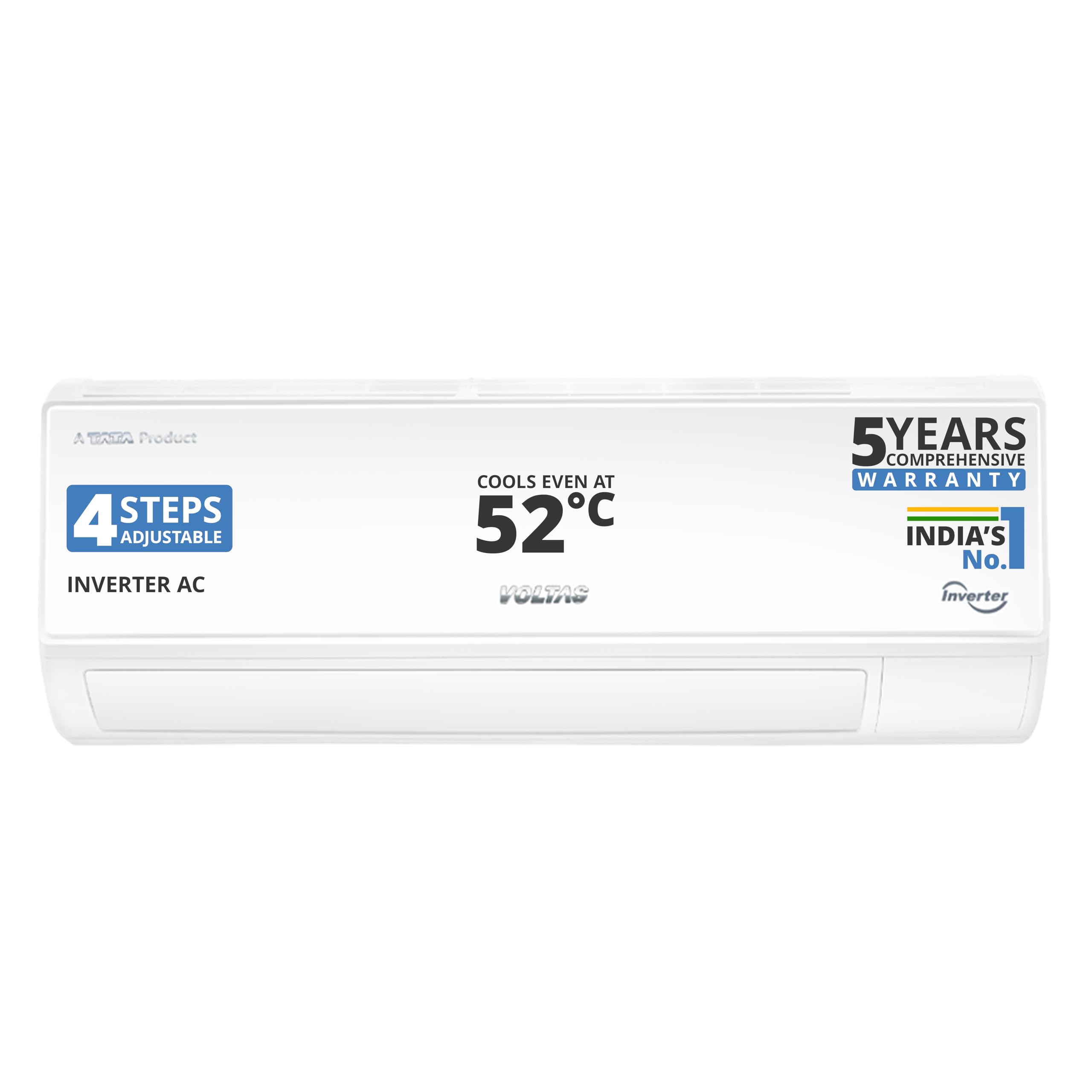 Voltas 1.5 ton 3 Star, Inverter Split AC (Copper, 4-in-1 Adjustable Mode, Anti-dust Filter,183V Vectra CAW, White)