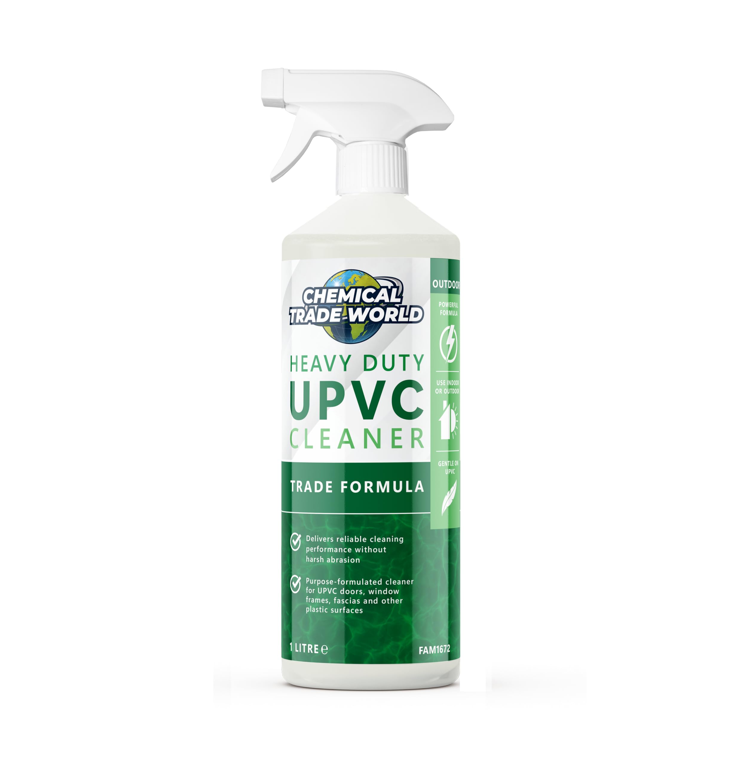 Chemical Trade World - UPVC Cleaner 1L - Hard Surface Cleaning Solution for Doors, Window Frames & Fascias - Removes Dirt, Grime & Weathering