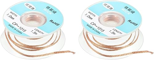 Miniatura 9 de MECCANIXITY Trenza de mecha de soldadura, trenza de mecha desoldadora sin limpieza, 0.08 pulgadas de ancho y 4.92 pies de longitud para quitar los