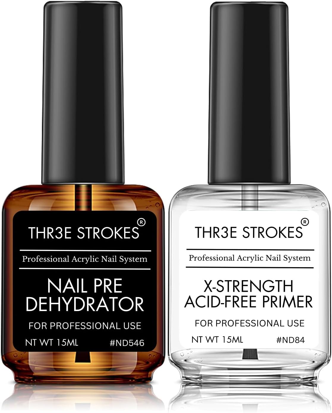 Professional Natural Nail Prep Dehydrate and Acid-Free Primer, Dehydrator for Acrylic and Gel Nail Polish, Non Acid Primer for UV Gels Fast Dry Superior Bonding Agent Gift Box Set