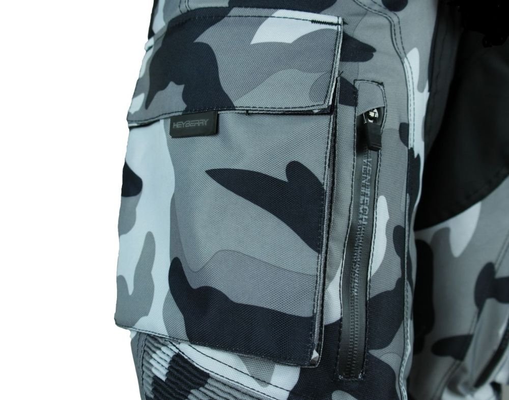 HEYBERRY Sportliche Motorrad Hose Motorradhose Camouflage Grün Gr. M - 7XL