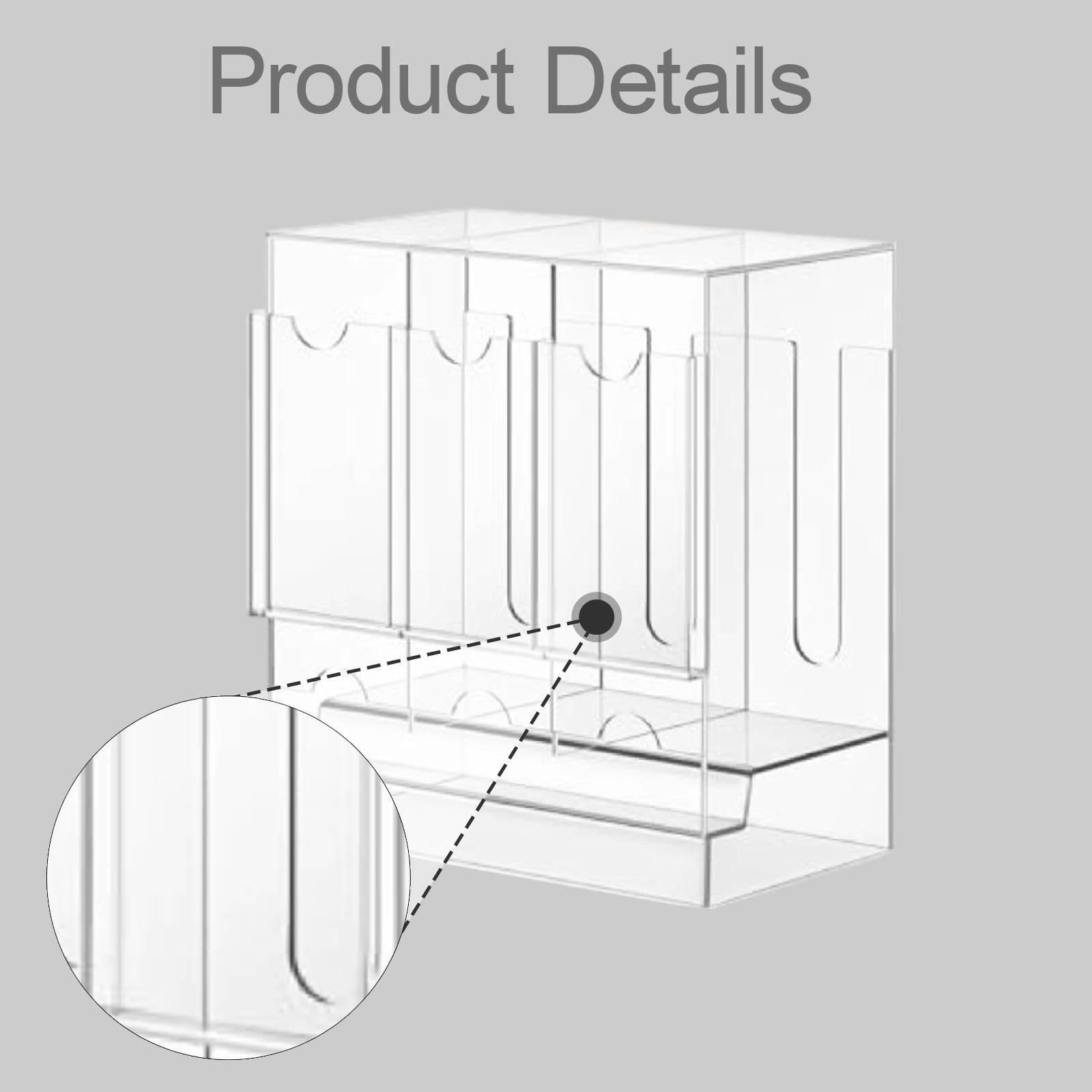 Distributeur de Boosters Vitrine Cartes Organiseur Présentoir Boîte Rangement Acrylique Stabilité Quotidienne et Compartiments Adaptés Au Bure, Transparent, 3 Emplacements