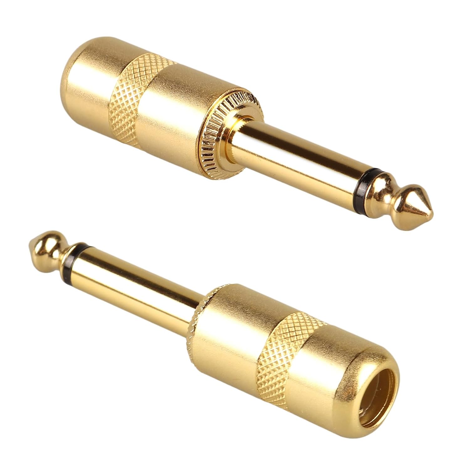 Mr.Power 10 Pack 6.35mm 1/4 Inch TS Mono Male Solderable Audio Connector, DIY Cable Crafting Repair for Studio, Stage Performances, Home, Karaoke, Musical Instrument, DJ Equipment, Musician(Gold)