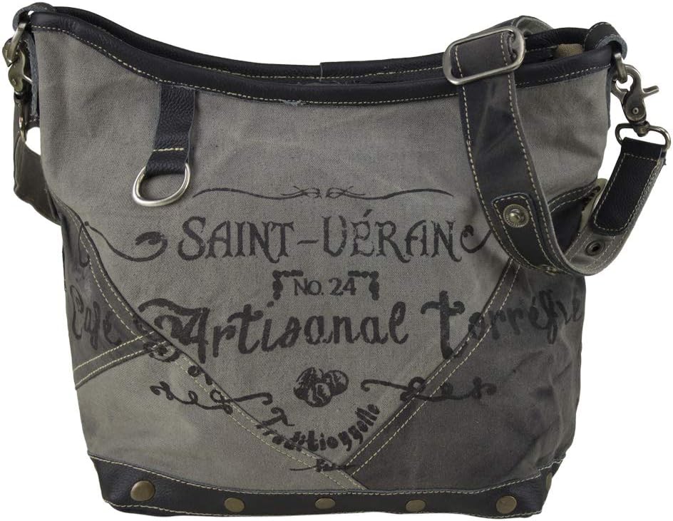 Sunsa Damen große Handtasche. XXL Tasche aus Canvas & Leder ...