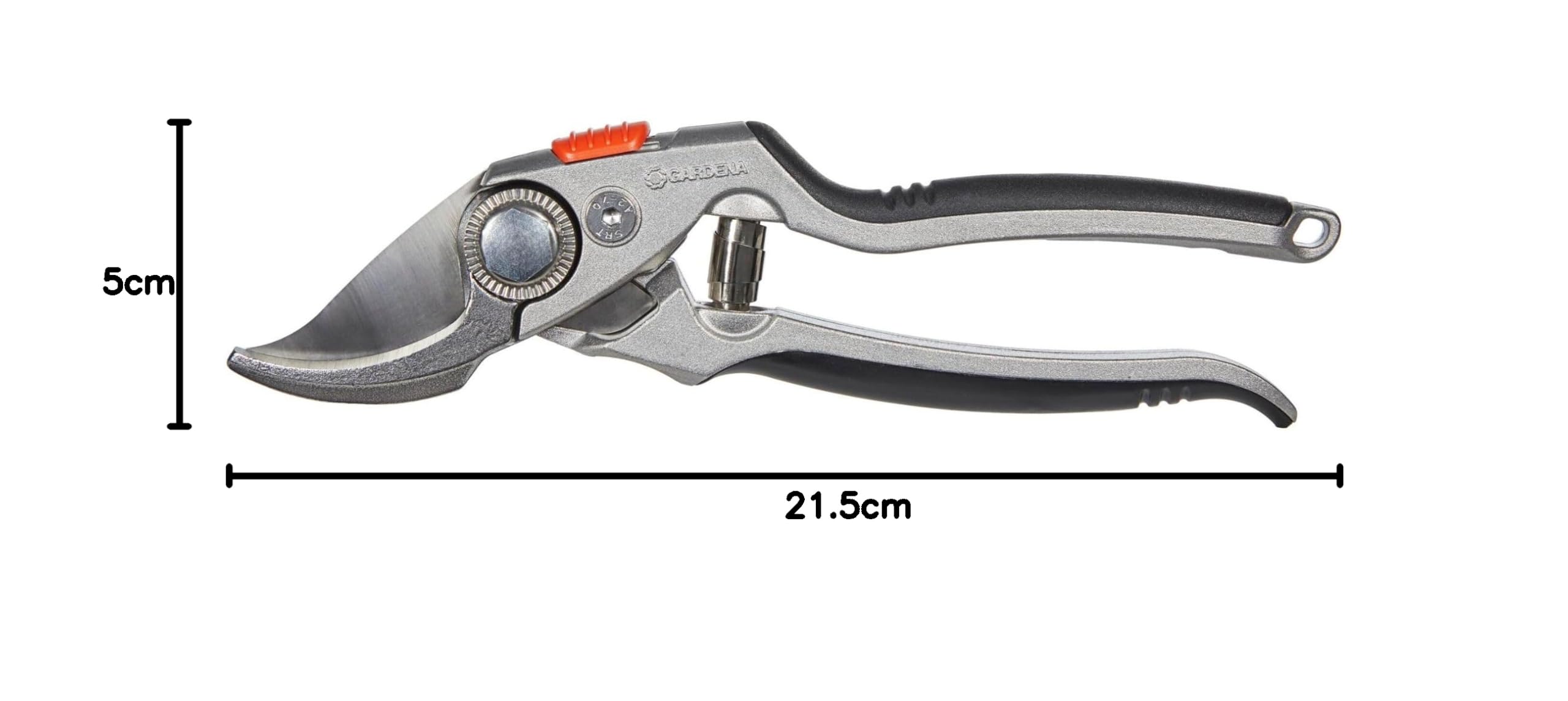 Tijeras de podar B+/L de aluminio Gardena: cortarramas premium bypass para ramas duras y tallos, robusta empuñadura de aluminio, cuchillas intercambiables, diámetro máx. de corte 24 mm (8702-20)