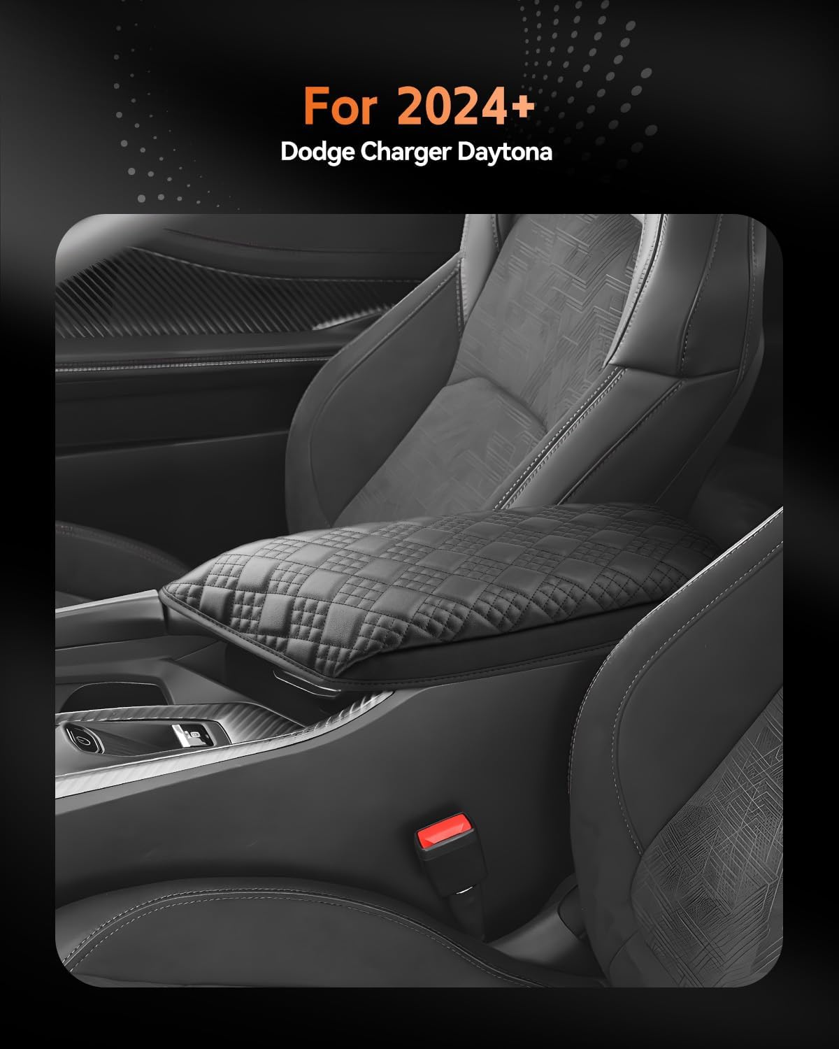 CDEFG for 2024 2025 2026 Dodge Charger Daytona Center Console Cover Armrest Box Cover for Charger Daytona (R/T, Scat Pack) Accessories Console Arm Rest Protector Thickened image 2