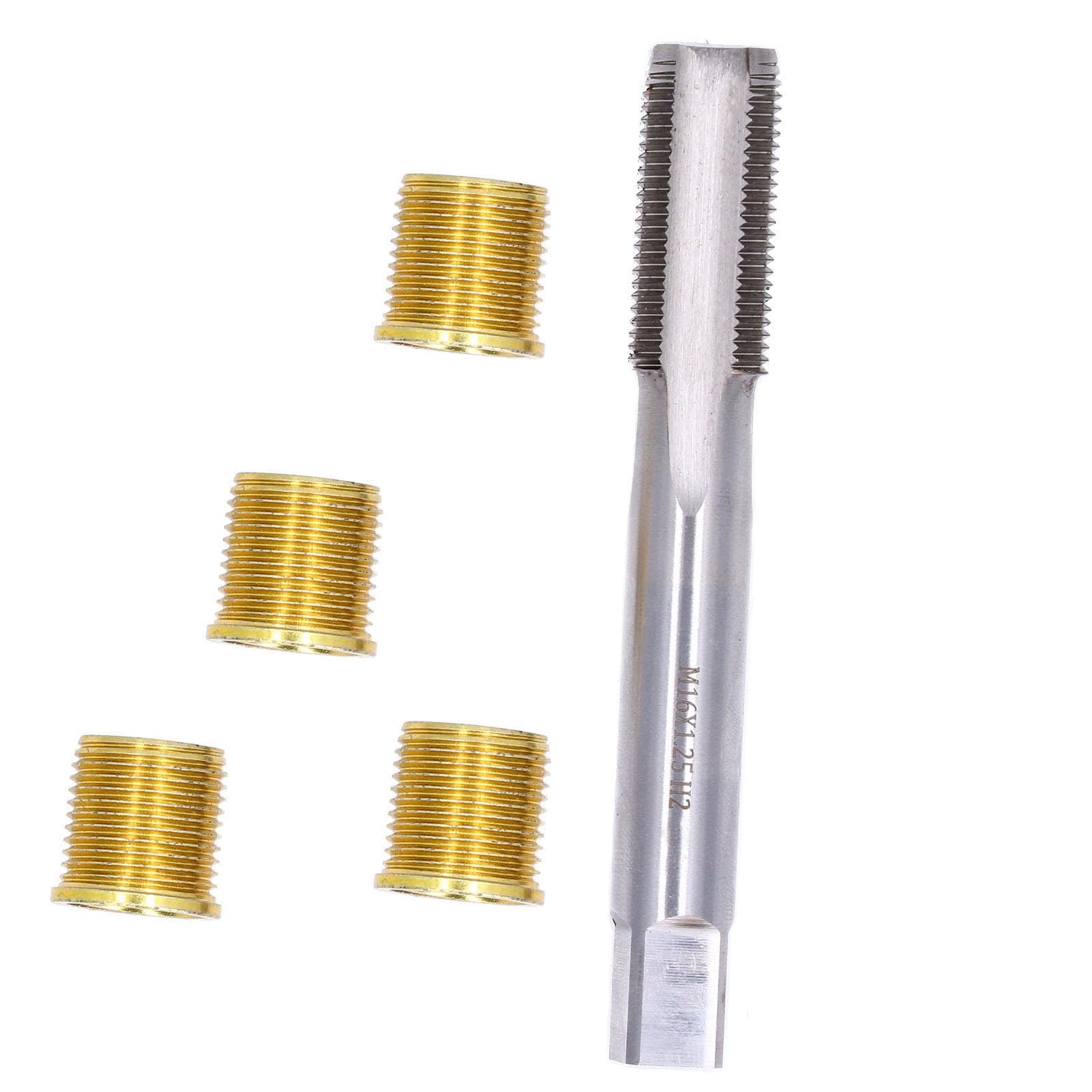 Kit di Riparazione Filetti Candela - Strumenti M14x1.25 e M16x1.25 per Motori a Benzina, Inclusi Inserti in Acciaio Inossidabile