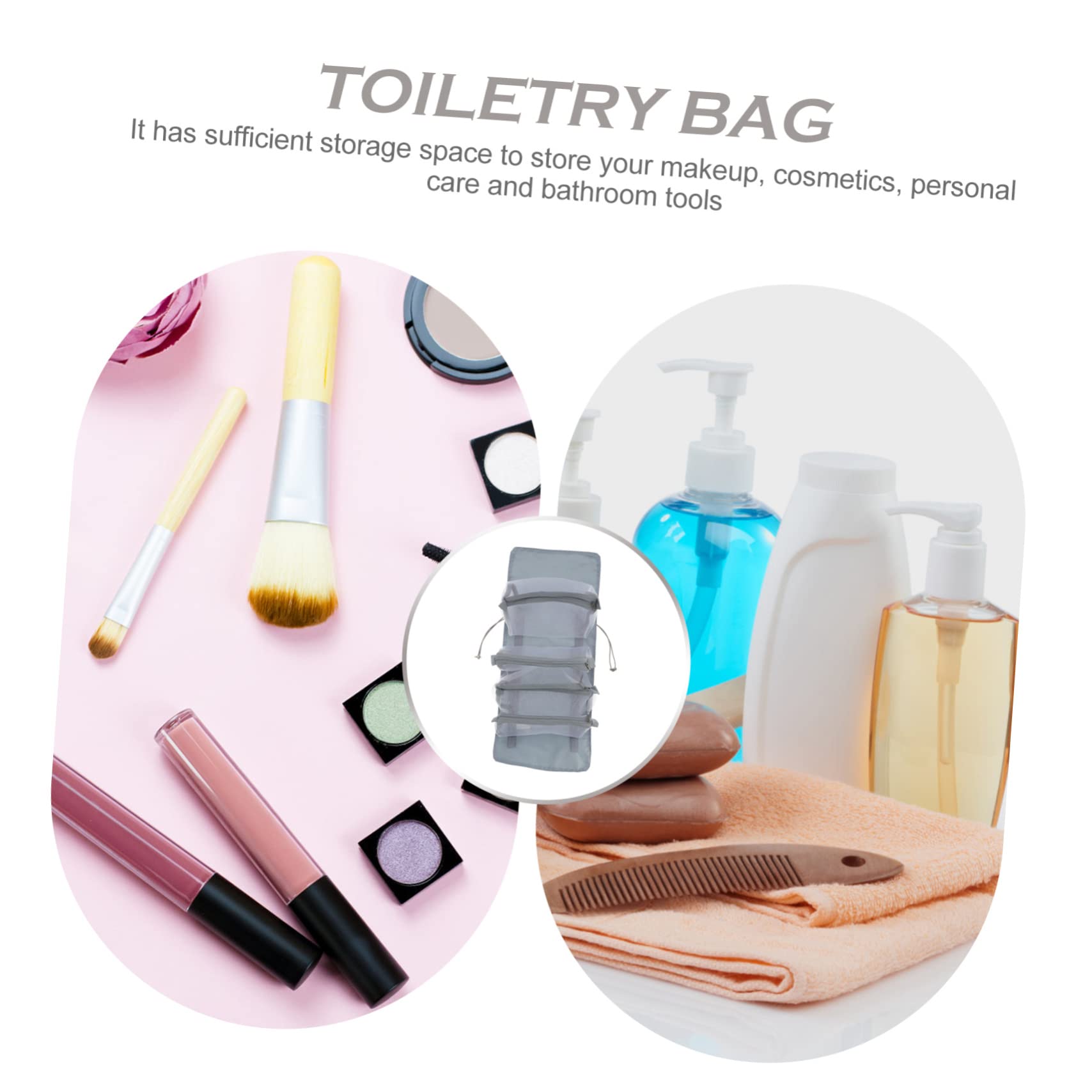 Healeved 3piezas Bolsa De Maquillaje Enrollable y Detachable para Organizador De Cosméticos Multifuncional Neceser Capacidad Alta y Asas para Mujeres y