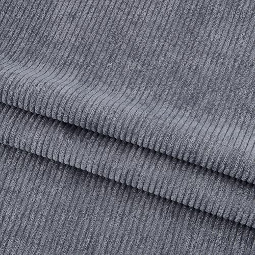 Tissu velours côtelé gris épais pour réparer un canapé ou coudre un vêtement