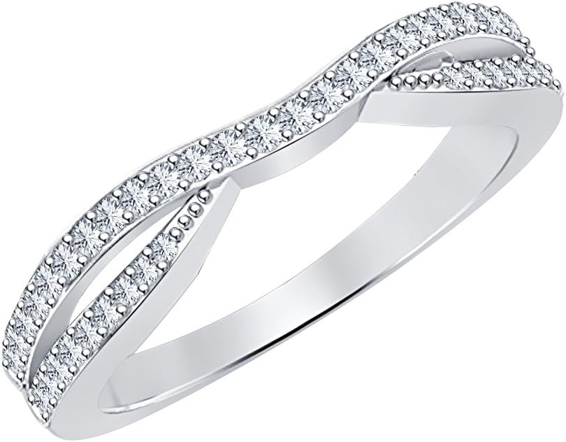 Round Cut Diamond White Gold Over .925 Sterling Silver Expertly Crafted Enhancer Guard Ring For Women's
