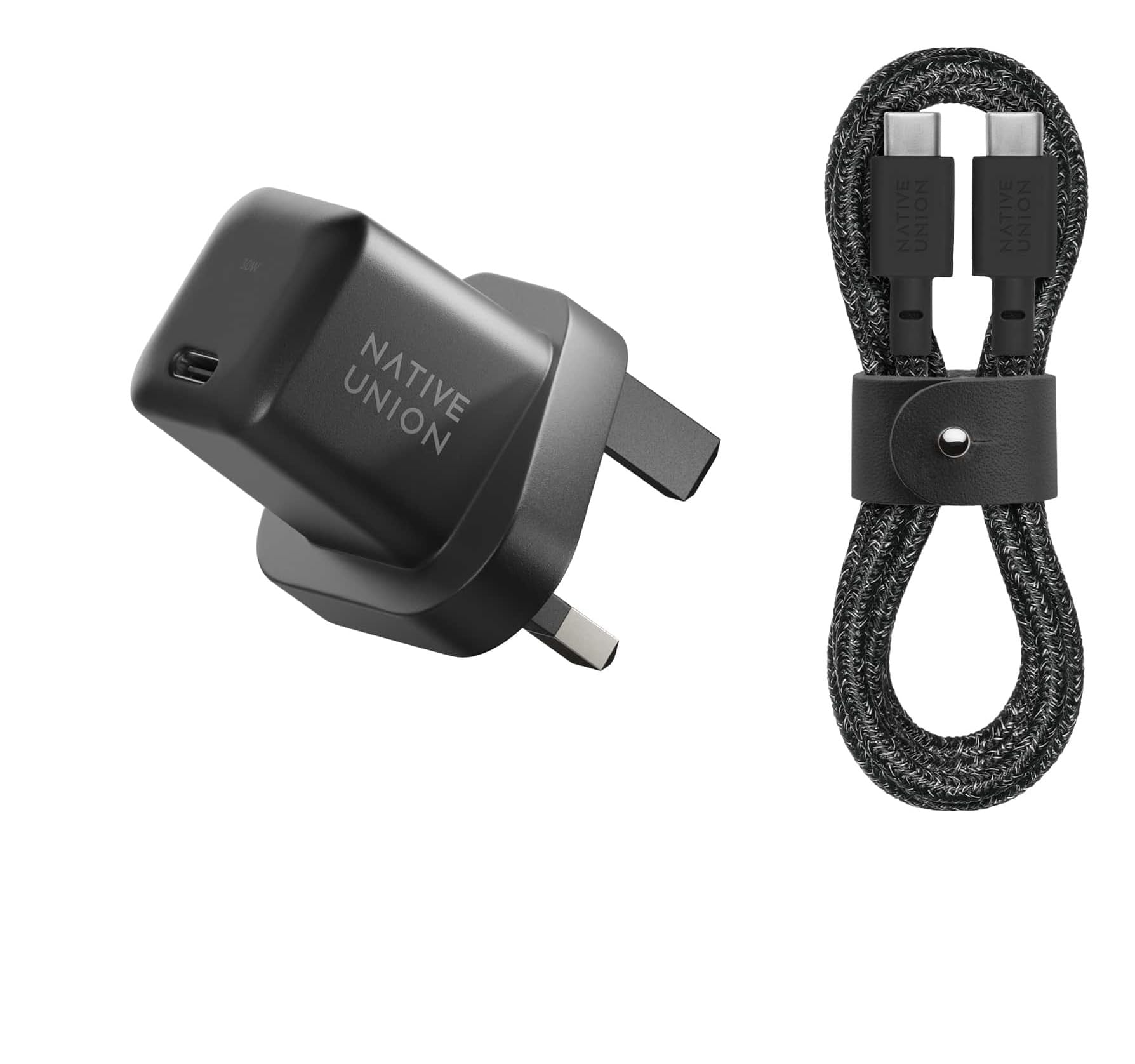 Wall Charger 30W + USB-C to C Cable 1.2M Bundle| GaN Charger w/Fast Charging Cable, for Apple iPhone 15/Plus/Pro/Pro Max, iPad Air/Pro/Mini 13"/12.9"/11", Samsung S24/23 Ultra/+ - 2pk