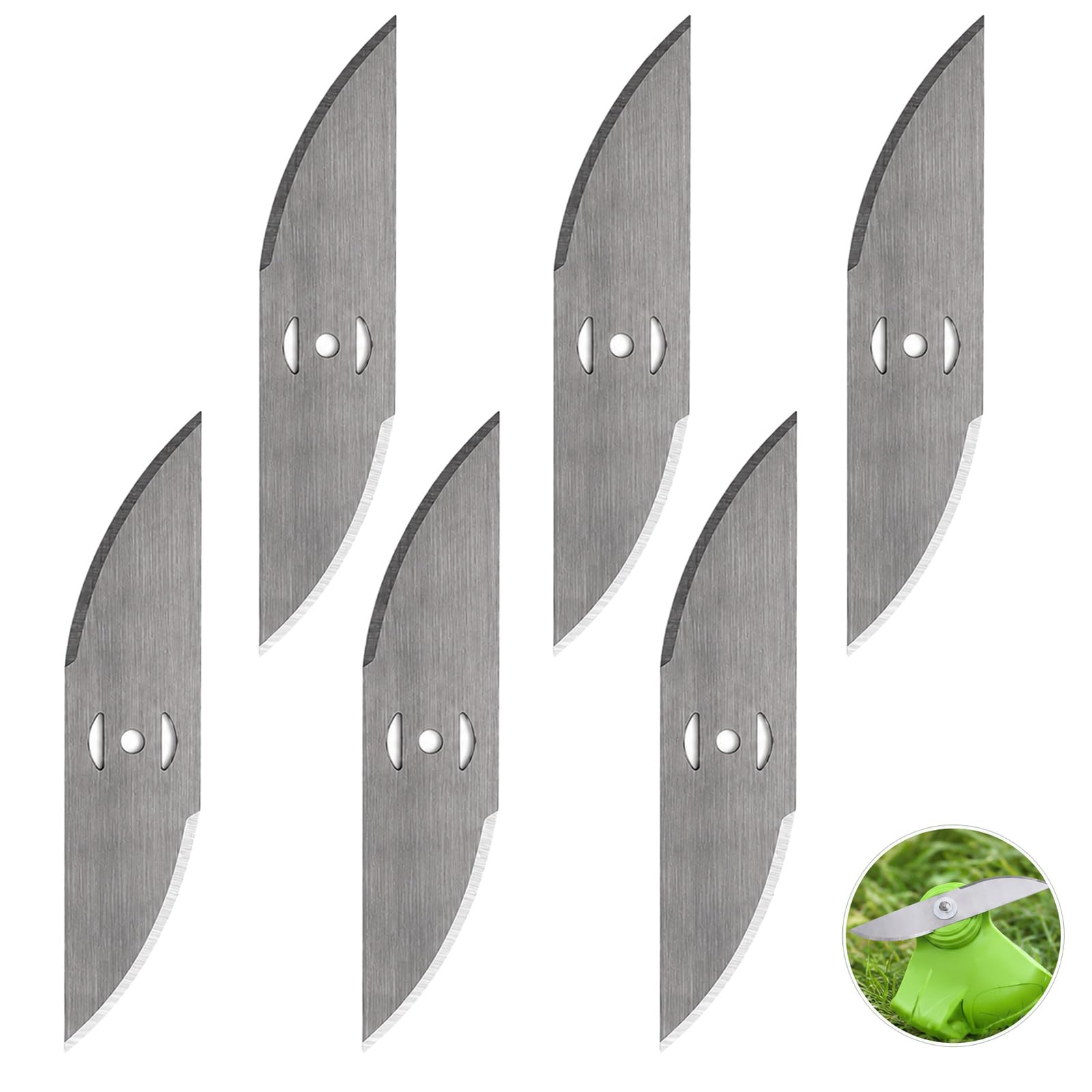 Pack of 6 Metal Grass Trimmer Blades, 150 mm Grass Trimmer Replacement Blades