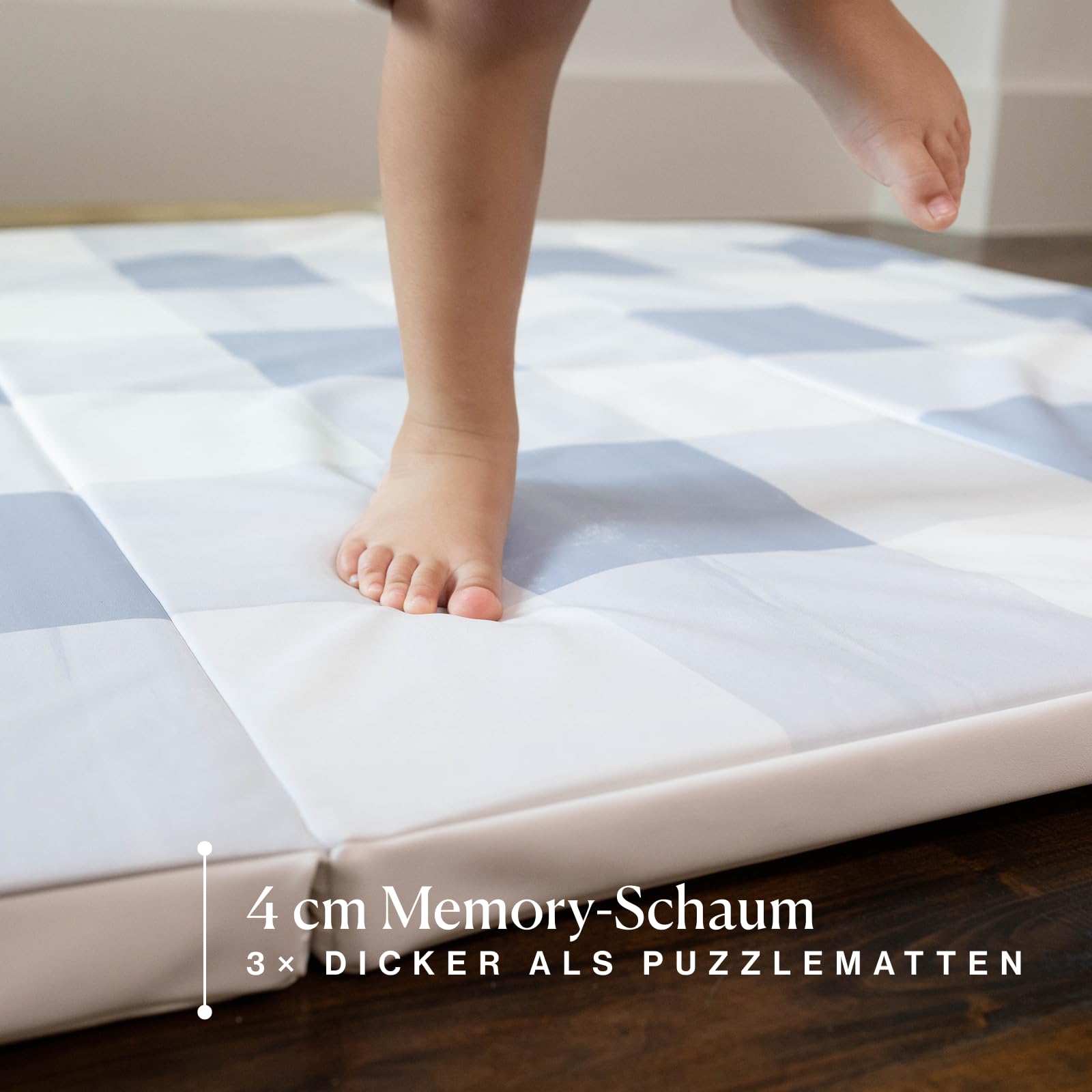 Toddlekind Tumbling-Matte – dicke Spielmatte Baby 1022 x 183 cm – faltbare Baby Bodenmatte aus Memory-Schaum, veganes Leder, gepolstert, abwischbar & tragbar
