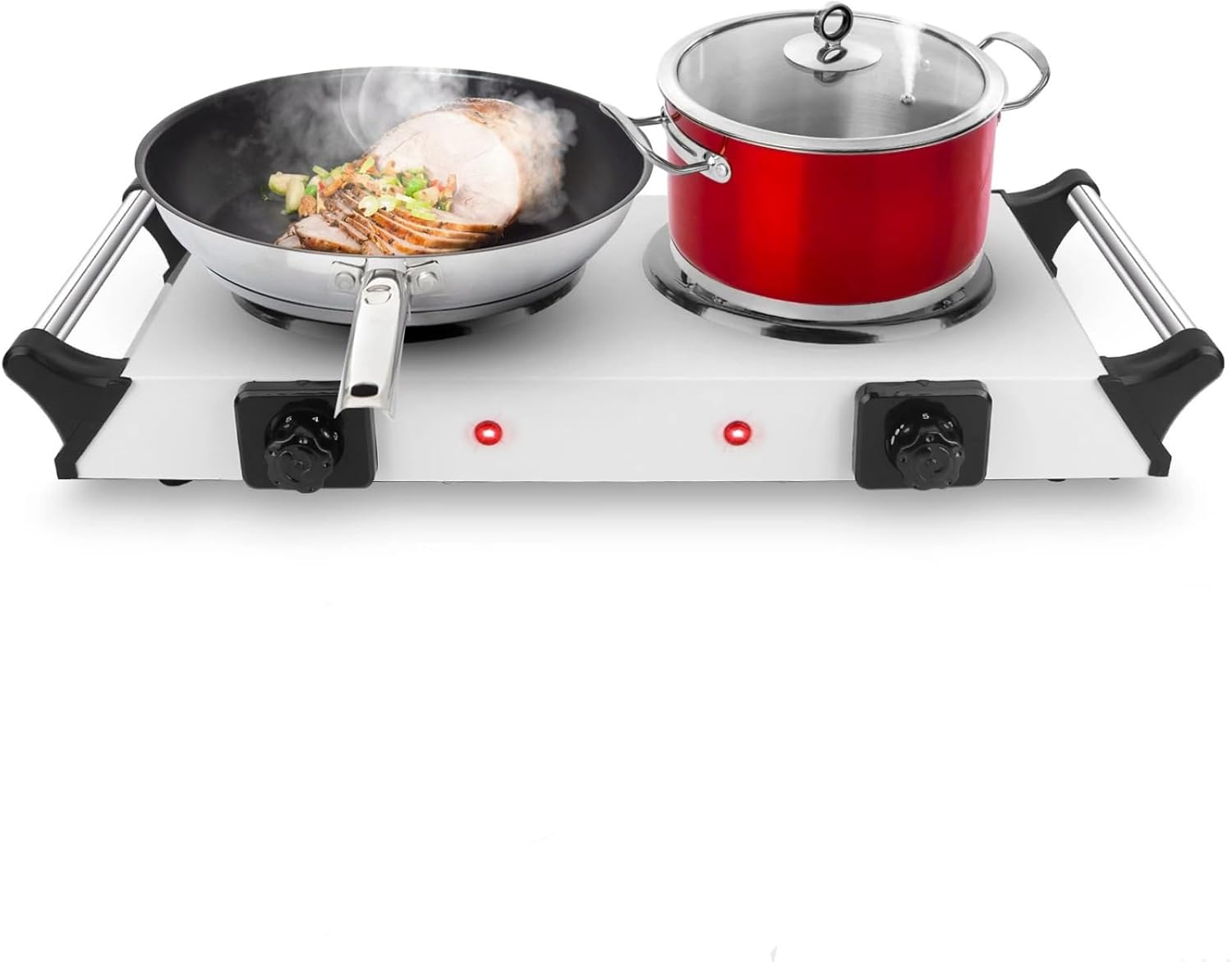 Estufa Eléctrica Portátil de 2 Puestos con Control de Temperatura 5 Niveles 110V