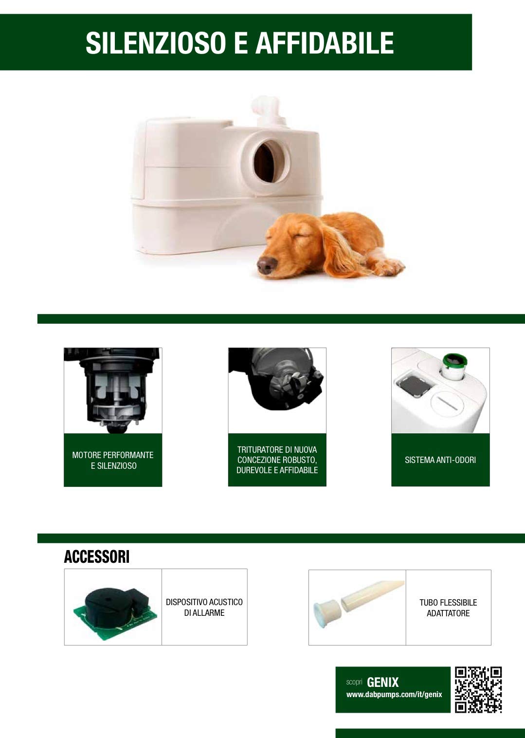 DAB GENIX COMFORT 110 - Triturador silencioso, estaciones automáticas de recogida y elevación