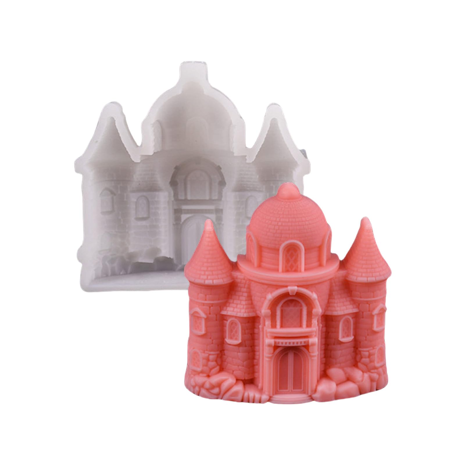 Xjdzineq Ancient Castles Silicone 3D Molds Ornament Plasters Casting Epoxy Resin Ancient Silicone