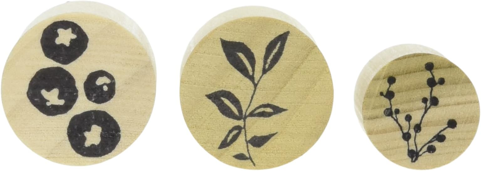 Rubber Stamp Tapestry FAB3620 3-Piece Mounted Rubber Fabric Stamp Set, Wild Berry Vine