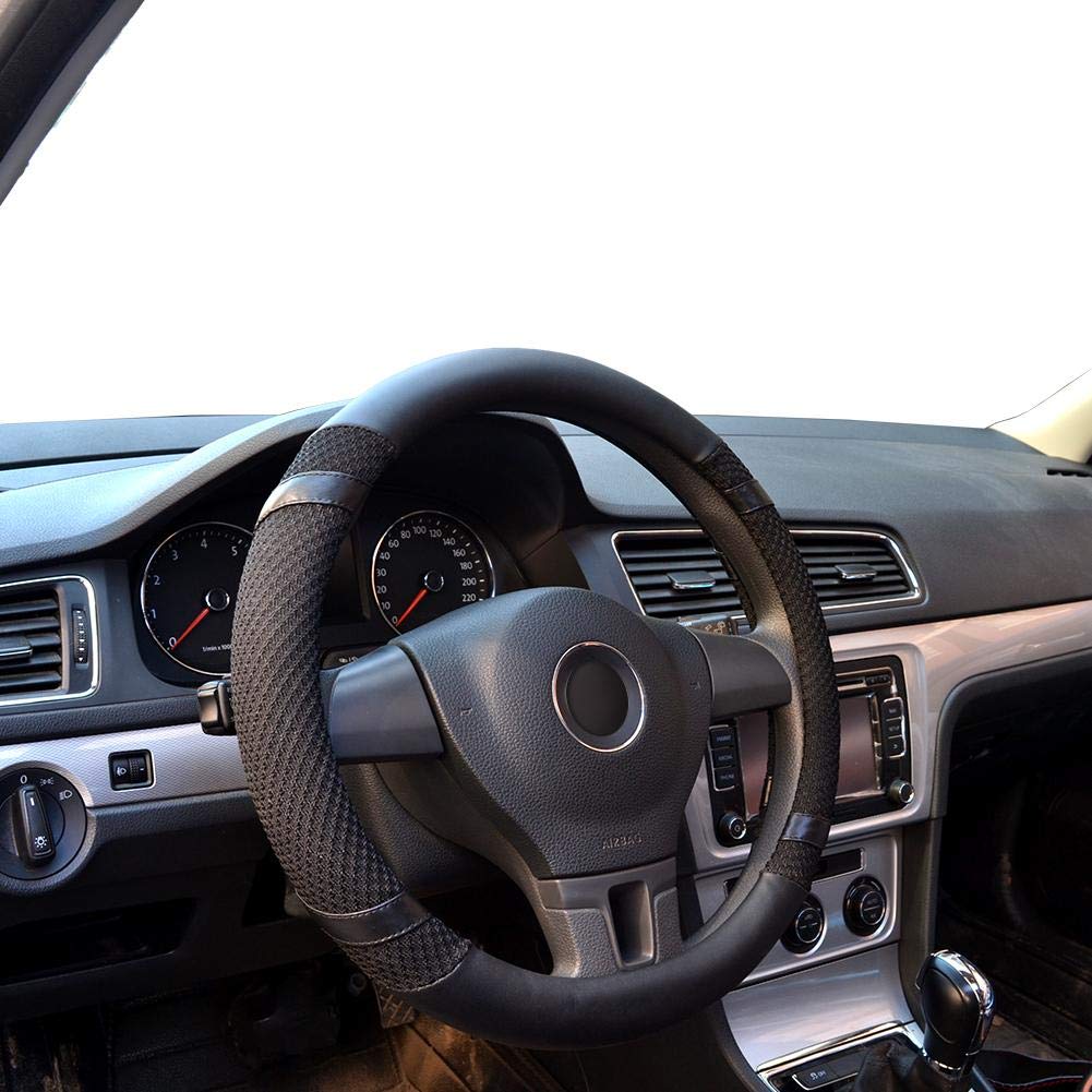 Lenkradhülle aus Mikrofaser, Rutschfeste Schutzhülle, für das Auto Schwarz