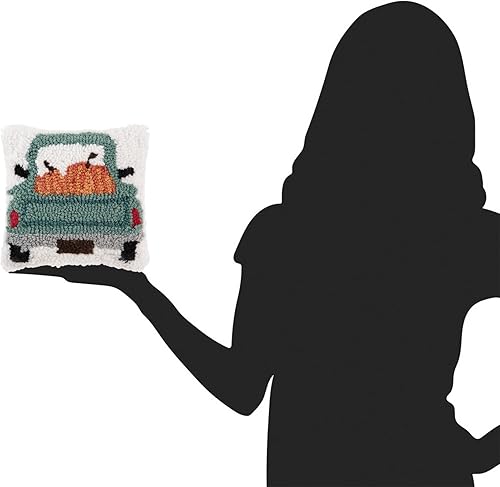 Miniatura 3 de C&F Home Almohada pequeña de 8 x 8 pulgadas con diseño de calabaza para decoración de Halloween, para decoración de otoño, sofá, cama, decoración