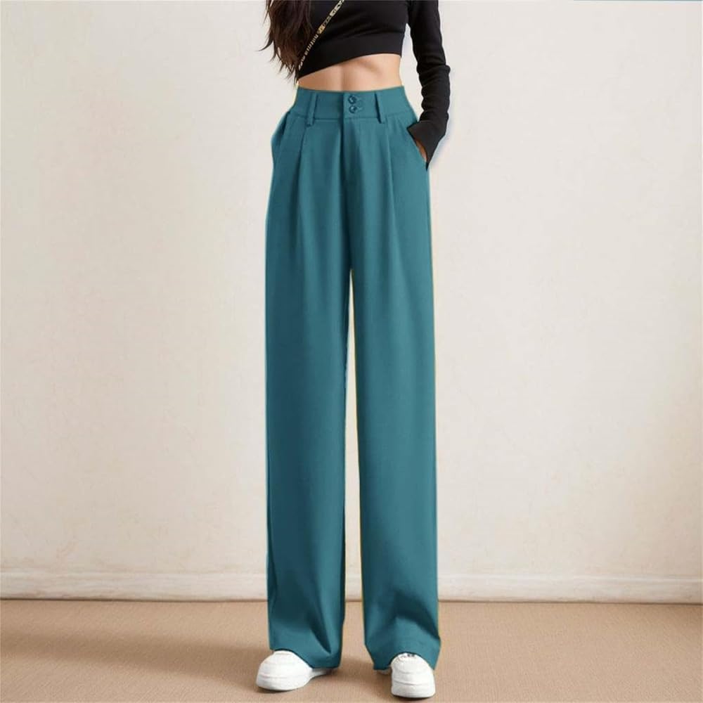 Pantalon Large Pour Femme - Taille Haute élastique Dans Le Dos