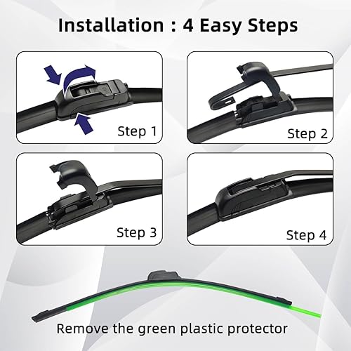 Miniatura 6 de Escobillas de limpiaparabrisas delantero compatibles con Honda FR-V (FRV) 2004-2009 para parabrisas de automóviles, cepillos de lluvia de 26 + 18