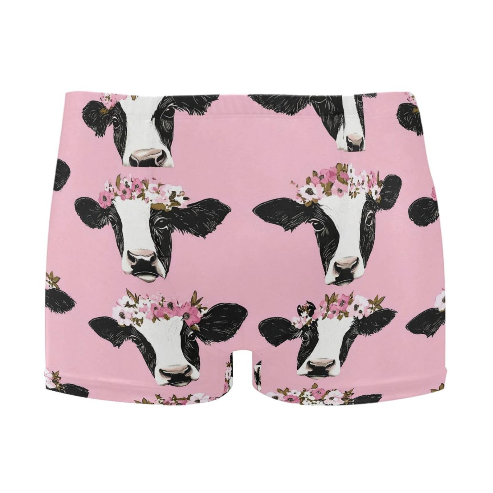 UMIRIKO Mens Swim Trunks Pink Cow Square Leg Swimwear Bathing Suits Swimsuit for Men XL 202c0141