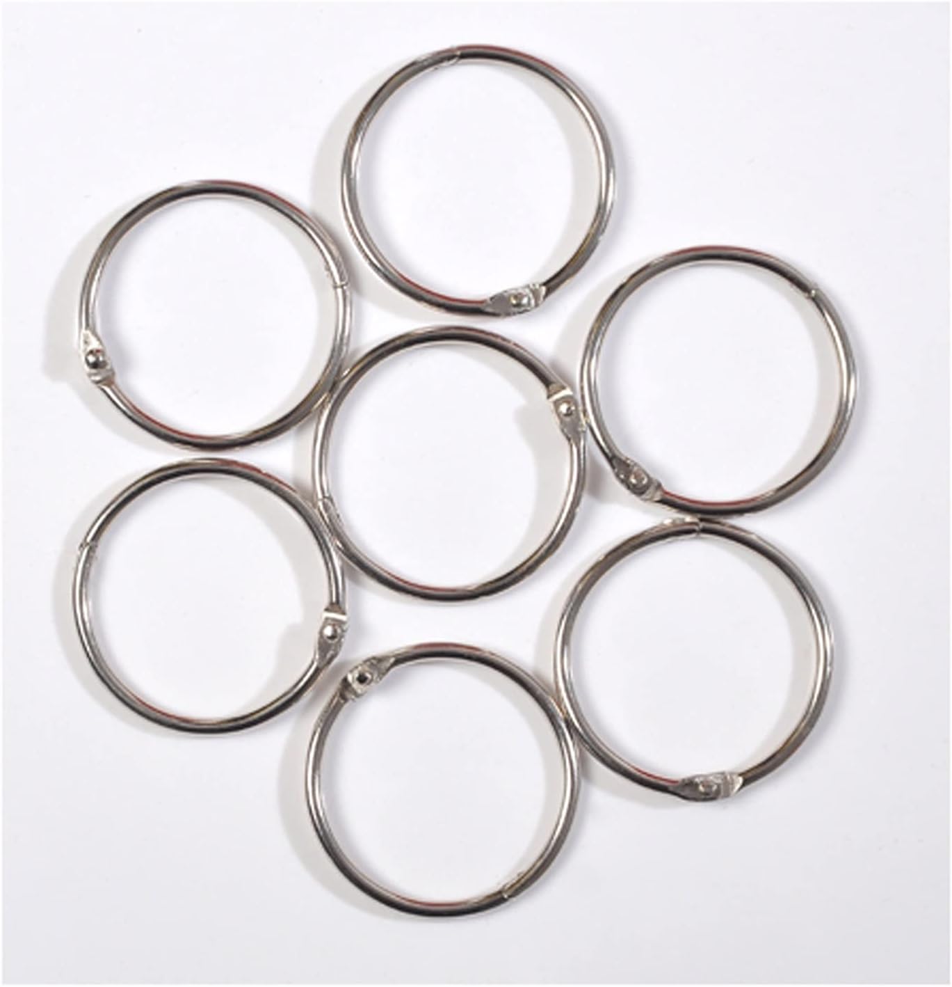 Curtain Rings 2 Inch Metal Shower Curtain Ring Large Sliding Eyelet Rings Easy to Open Drapery Hanging Ring Suitable for Curtain Rod (Silver) Window Curtain Ring(Set of 50)