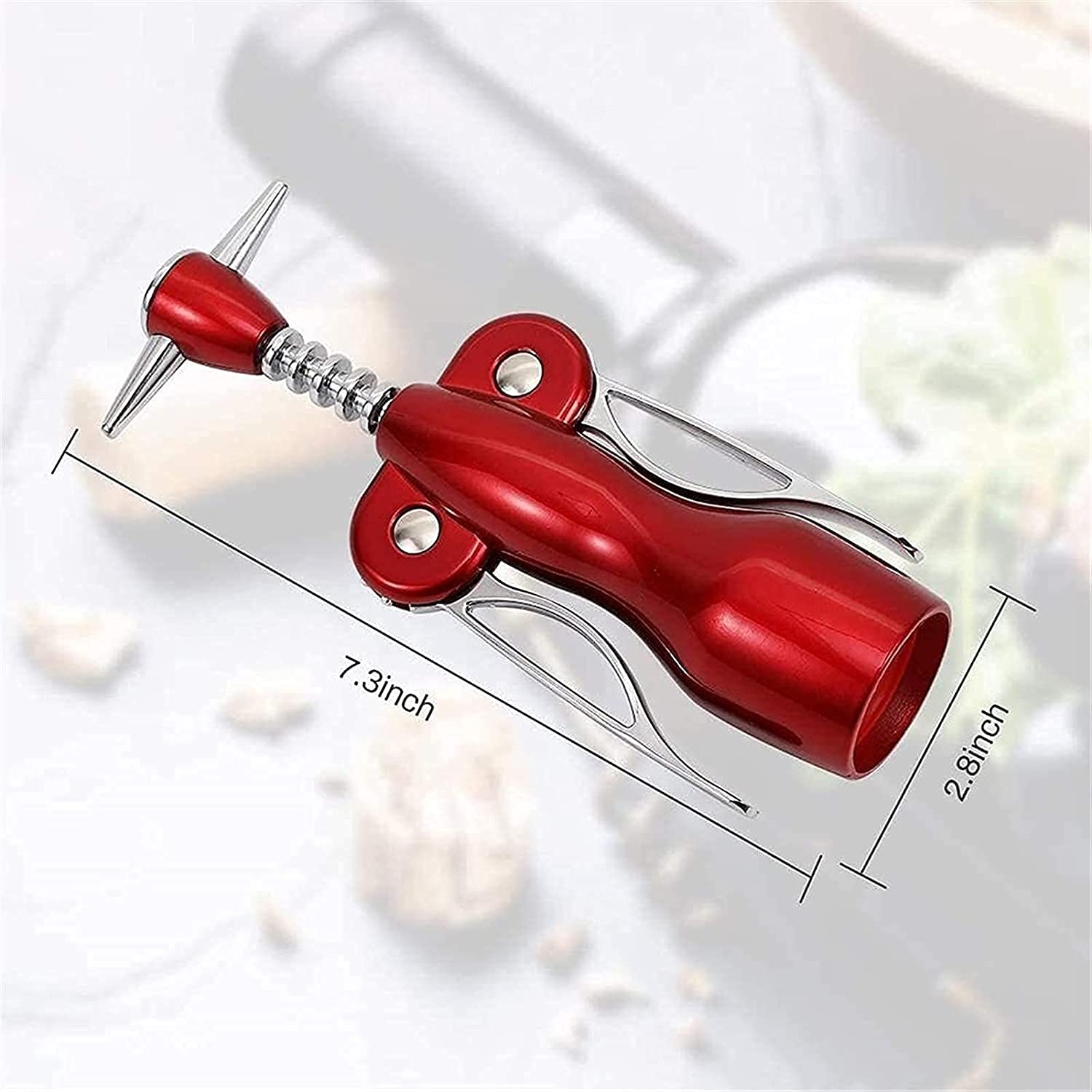 Korkenzieher, Kellner-Korkenzieher, Kork- und Bierdeckel-Flaschenöffner-Entferner, verwendet in der Küche, hochwertige manuelle Korkenzieher for alle Weine, sicherer, ergonomischer Flügel