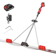 Power Concrete Screed, Cordless Cement Leveler, with 5ft Stainless Steel Board, Brushless Motor, 3000-6000 RPM, 9 Speed Setting 150cmDualmotormodel-Twobatteries
