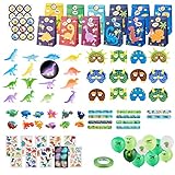 LUNEKUCK Dinosaurier Party Mitgebsel 100 STK. Dinosaurier-Spielzeug Dino Kindergeburtstag Deko Junge Dinosaurier Party Deko Dino Maske Dinosaurier Figuren Dino Papiertüten laps Armbänder Tattoo