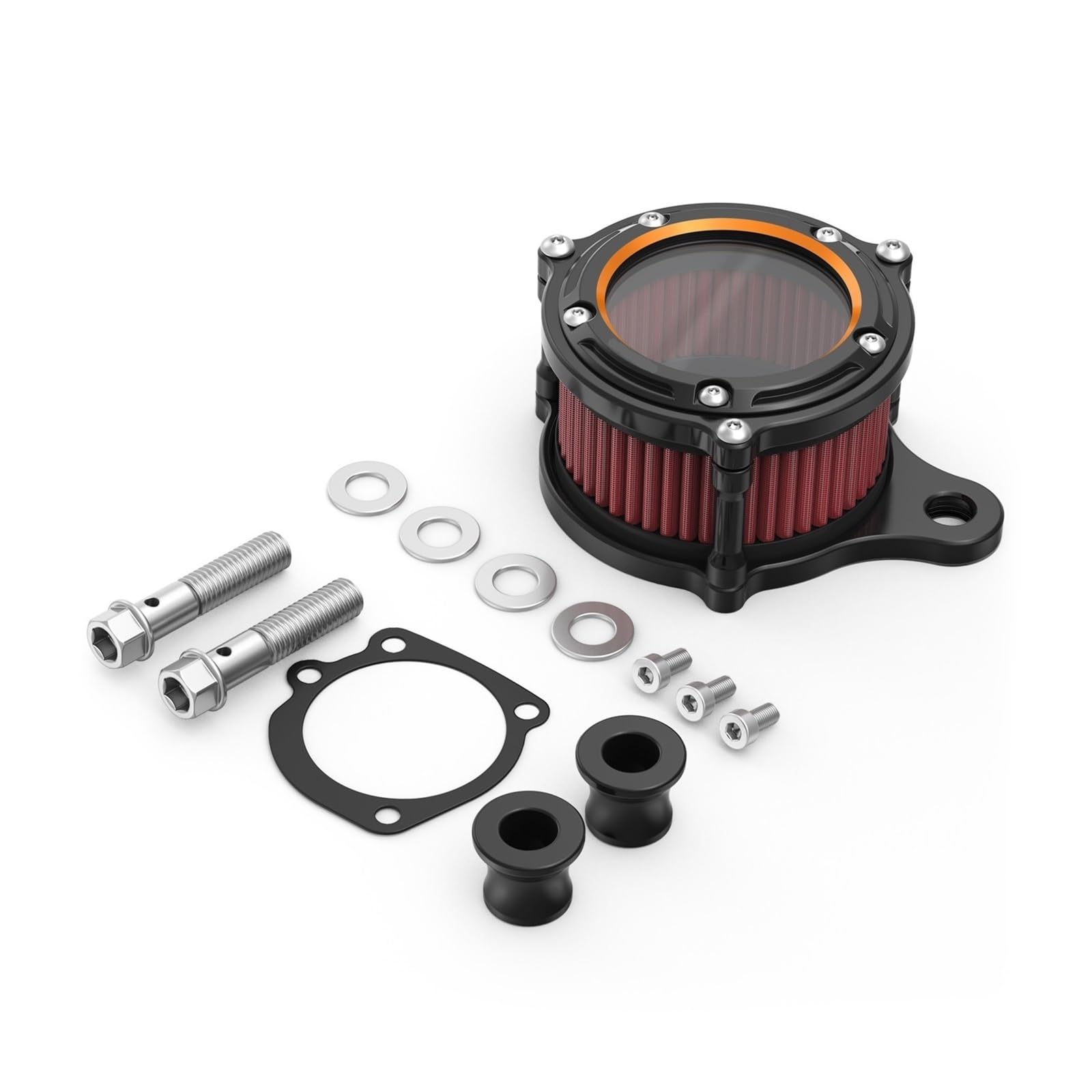 Motocyklowe filtry powietrza Zestaw do czyszczenia filtra powietrza pasuje motocykli Harley Iron 1200 2018-2021, Forty Eight XL1200X 2010-2015 883 Sportster(Orange)