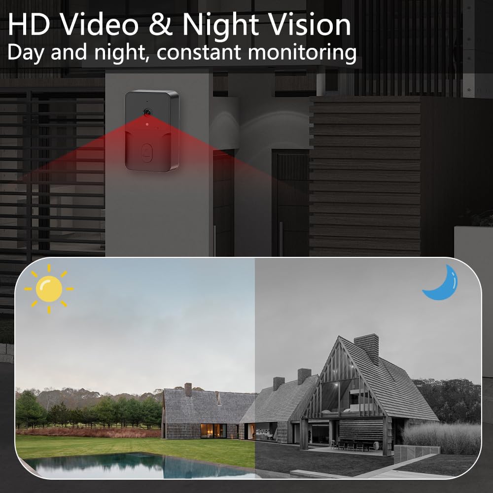 Timbre Videoportero Exterior 1080P HD Timbre Inalámbrico Con