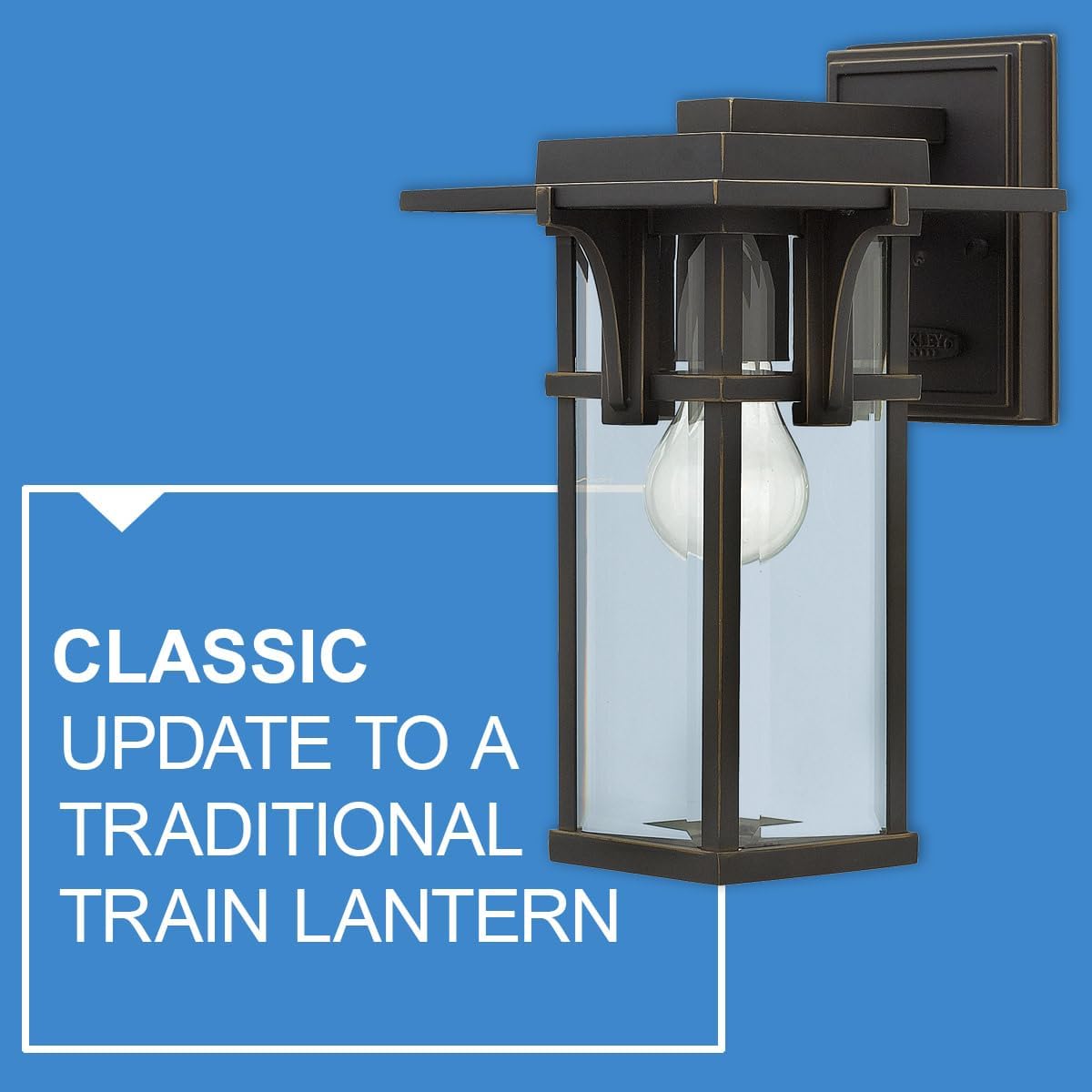 Hinkley Manhattan Single Light Outdoor Wall Mount Lantern, Aluminum, Clear Beveled Glass Panels, Craftsman Style, Oil Rubbed Bronze Finish